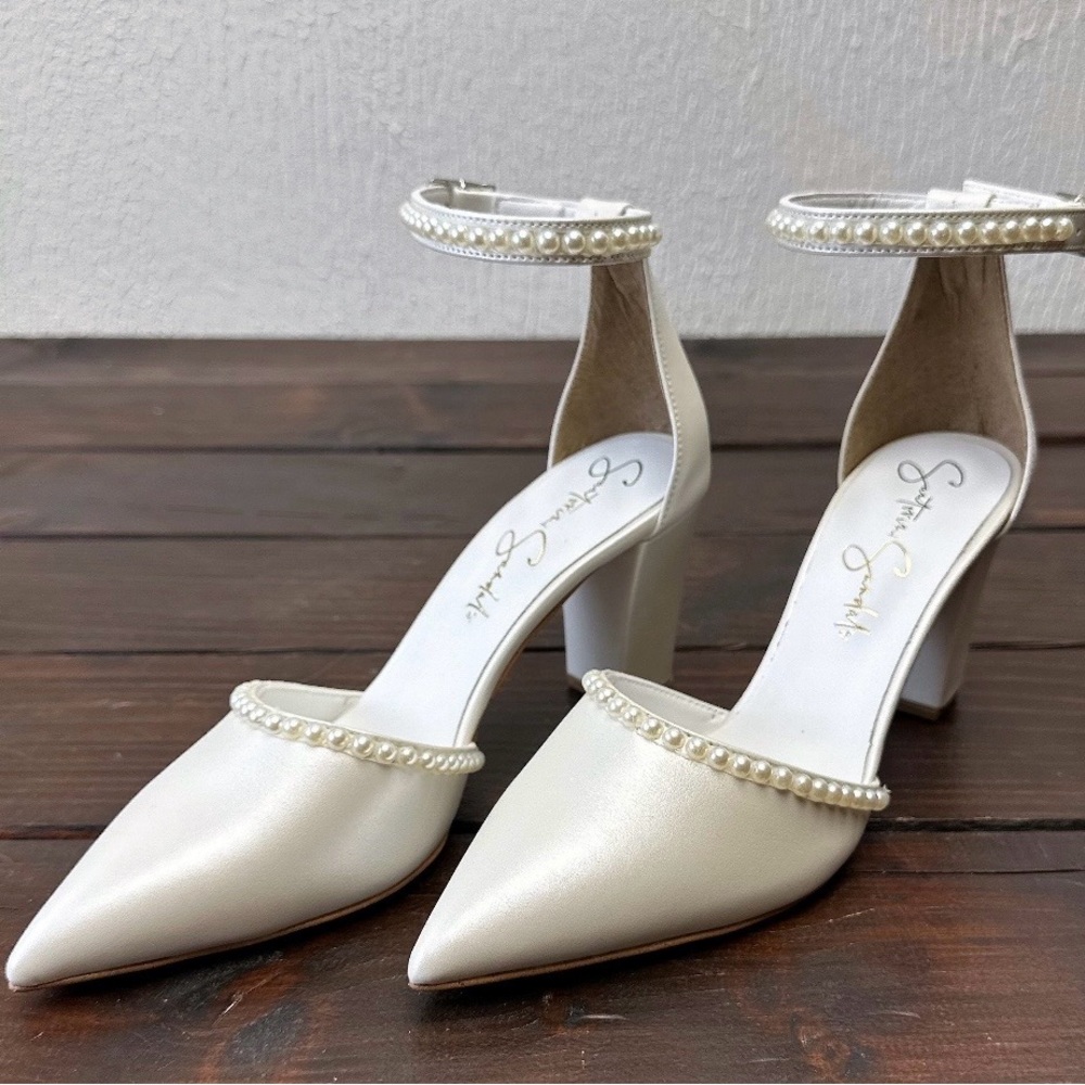 Elegant Cream Ankle Strap Heels